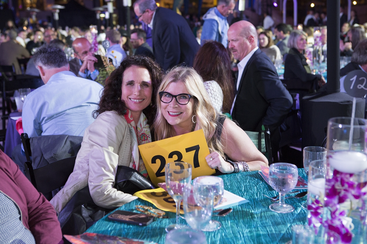 Andie MacDowell and friend at Heal the Bay's Bring Back the Beach Gala