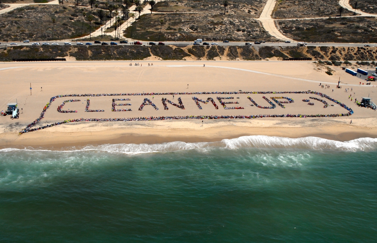 An aerial view of Kids Ocean Day on May 21, 2014