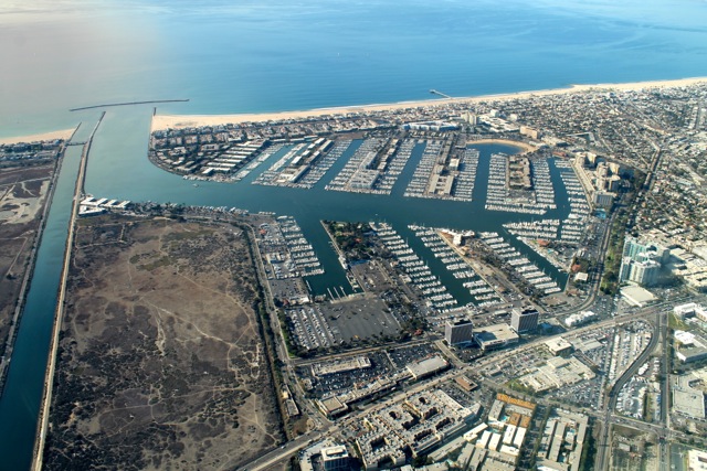 Marina del Rey harbor Los Angeles California as seen from LightHawk flight