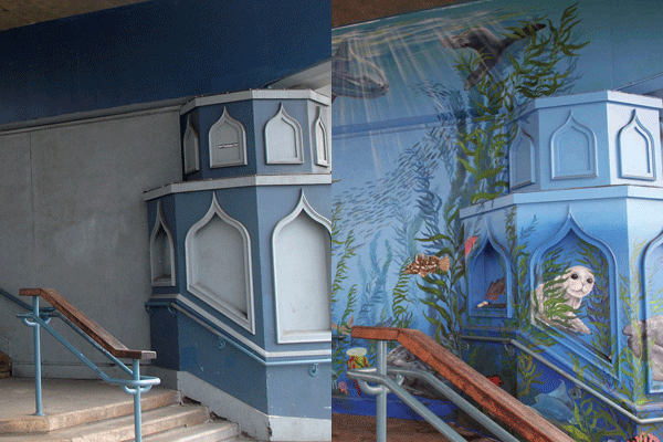 David Legaspi SMPA Mural Before and After