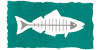 Heal the Bay's first fishbones logo