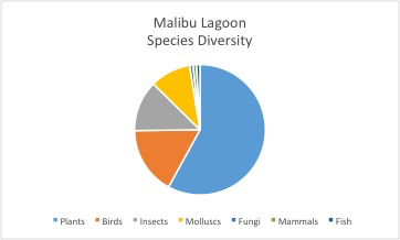 Malibu Lagoon species diversity pie chart